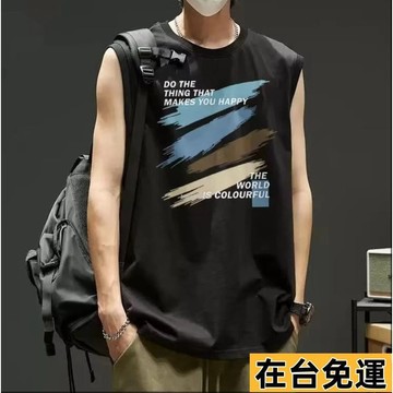 🔥台灣發出🔥 男生背心 印花無袖背心 大尺寸背心男生 男背心 男內衣 背心男港風 網眼冰絲背心男夏季薄款 速乾 透氣