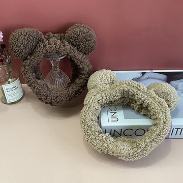 Bijoux C.造型髮帶熊耳奶茶色