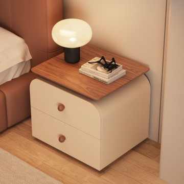 【匠俱】實木床頭櫃 現代收納櫃35x40x50cm(三抽+貓爪皮+免安裝)