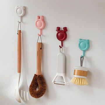 [Hare.D]剪影動物耳朵造型掛勾 免打孔 無痕掛勾 廚房掛勾 浴室掛勾 門後掛勾 鑰匙掛勾 免鑽孔 衣帽勾子