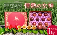 沖縄情熱農園 農薬不使用栽培パッションフルーツ　「情熱の女神」1kg（化粧箱）