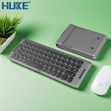 HUKE虎克無線藍牙折疊鍵盤雙折疊便攜式鍵盤鼠標套裝支持3設備同時連接適用于蘋果mac筆記本手機iOS安卓微軟