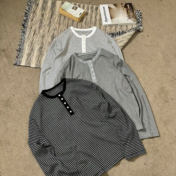 春秋純棉長袖條紋t恤假領百搭上衣男通勤簡約休閑復古內搭打底衫鑫弘-衣錦男裝