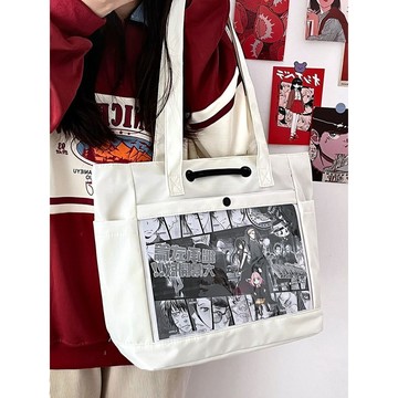 Bag House👜 【4936人收藏】日係百搭簡約ins學生大容量裝書通懃單肩託特包女高顔值娃包痛包