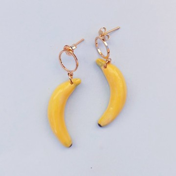 香蕉耳環 – 手工陶瓷飾品 – TUTTI FRUTTI 系列
