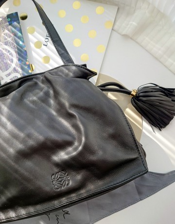 中古美品 Loewe Flamenco 流蘇包束口袋肩背包斜挎包單肩包束繩包