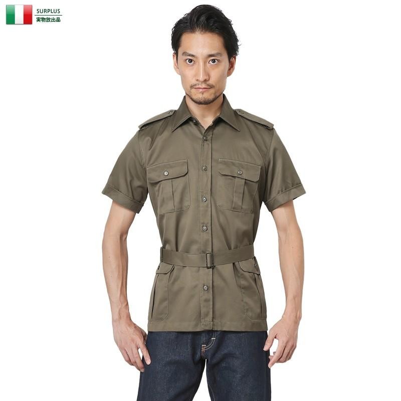 実物 新品 デッドストック イタリア軍 サファリシャツ メンズ