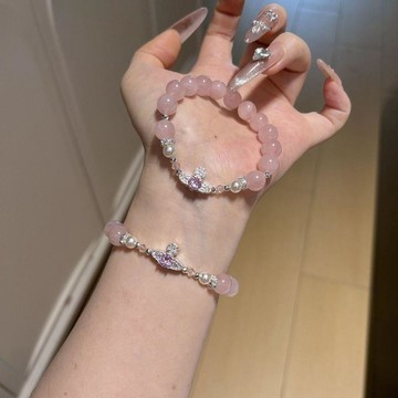 ✨元氣新品✨天然紫水晶粉珍珠粉水晶手串輕奢高級氣質閨蜜禮物招財雙圈手鍊JKQD