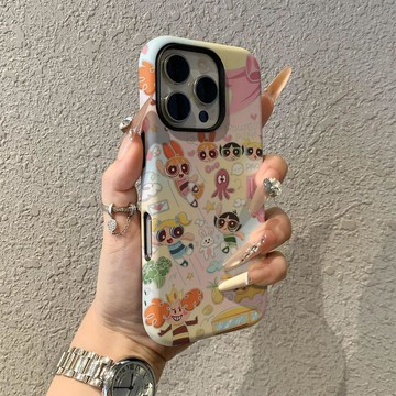 小女警蘋果17promax手機殼iPhone16pro卡通菲林二合一保護套15pro女13可愛14新