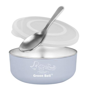 綠貝304兒童抗菌不鏽鋼碗組-藍