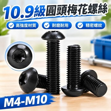台灣發貨✅（M4-M10）10.9級圓頭梅花螺絲半圓頭螺釘GB2672蘑菇頭高強度螺栓M4M5M6M10