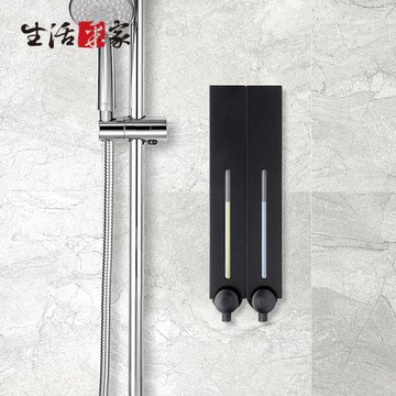 生活采家幸福手感霧黑500ml雙孔手壓式給皂機#47071