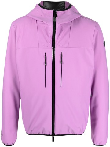 Moncler - logo-patch hooded jacket - men - Down/Feather/Polyamide/Polyester/Spandex/Elastane - 4 - Purple