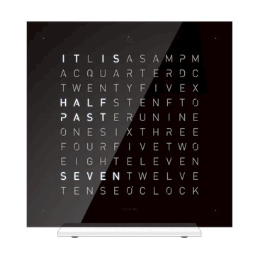 德國 QLOCKTWO 13.5X13.5 桌上型文字時鐘 BLACK ICE TEA