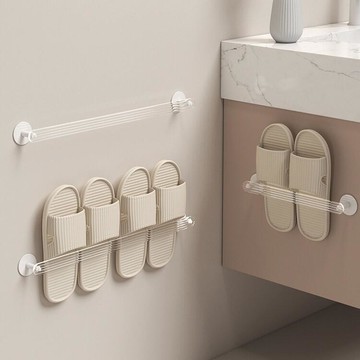 亞克力浴室拖鞋架免打孔壁掛衛生間廁所門後鞋子收納瀝水置物架子