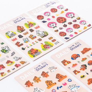日常 躺肥虎 大集合 造型貼紙 01-05 (五款可選)