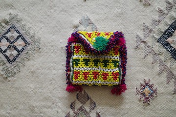 阿富汗vintage刺繡布料再製收納小包 E款