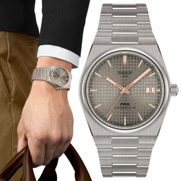 TISSOT天梭 官方授權 PRX系列 鈦金屬 復古機械腕錶 新年禮物 推薦 送禮 38mm/ T1378074406100