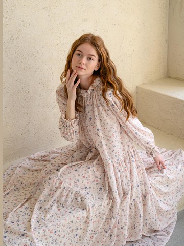 [CAHISIENNE] Flower tiered ruffle dress