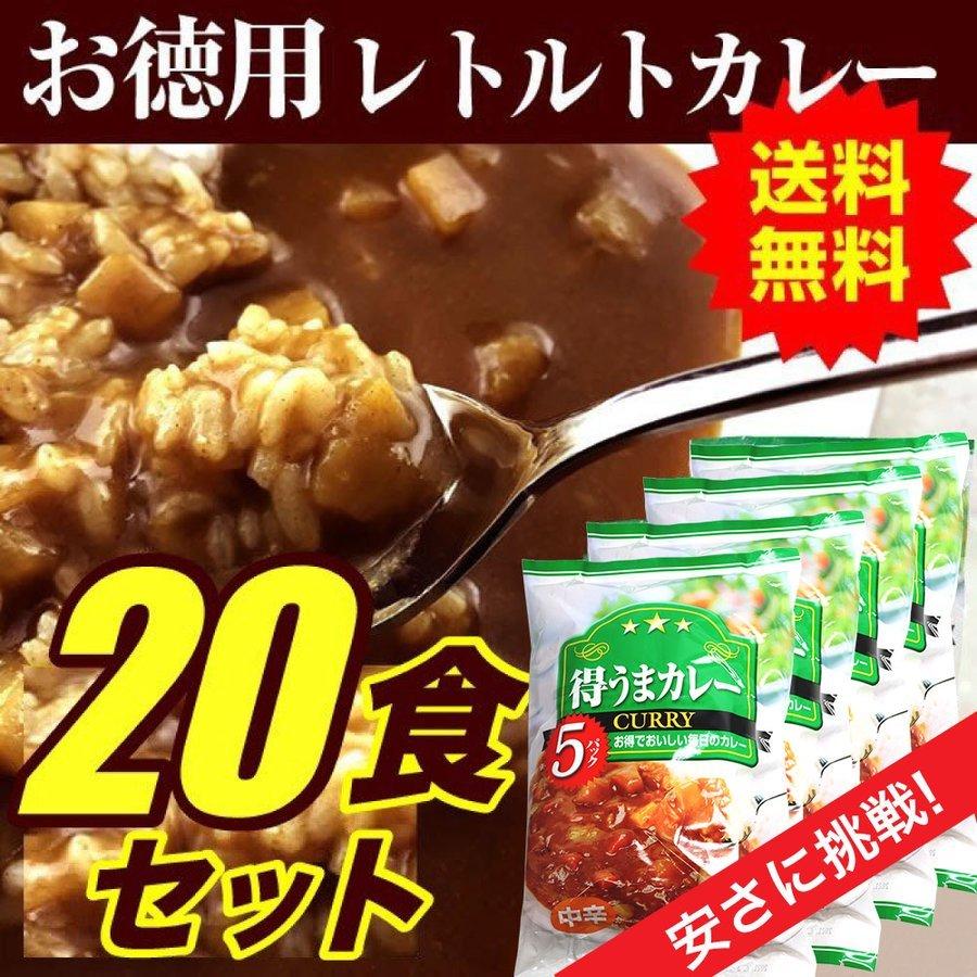 カレー レトルト180ｇ 計20食分セット ５食分×4袋 大容量 まとめ売り 業務用に レトルト 保存用カレー 中辛