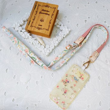 三合一多功能粉色韓國棉布手機斜背繩/斜背帶/背繩/掛繩