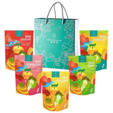講果語-果乾5入禮盒 任選【芭樂、鳳梨、番茄、草莓、綜合】5入