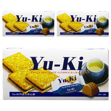 Yu-Ki 巧克力風味夾心餅 2枚x8包  150g  3盒