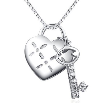 925純銀項鍊 鑲鑽吊墜-韓版簡約時尚潮流母親節情人節生日禮物女飾品73fy81【獨家進口】【米蘭精品】