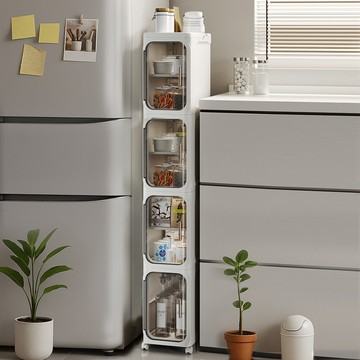 aotto20面寬衛浴四層附輪夾縫收納櫃(收納櫃 置物櫃 抽屜櫃 夾縫櫃)