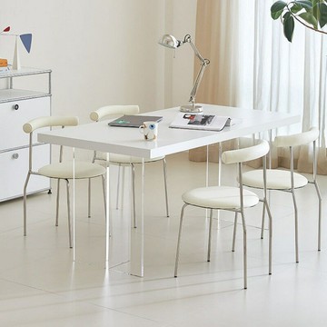 免運 開發票 奶油風下掛款巖板亞克力懸浮餐桌輕奢現代簡約白色極簡小戶型家用 快速出貨