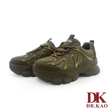 【DK氣墊鞋】做舊感厚底老爹鞋 73-5261-76 墨綠