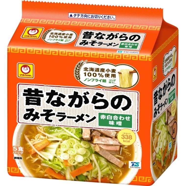 東洋水産 マルちゃん 昔ながらのみそラーメン 5食パック (106g x 5食入)