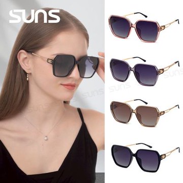 【SUNS】Polarized時尚淑女精緻雙D字母偏光墨鏡 大框顯小臉 輕量 防眩光 抗UV400