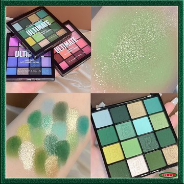 新品爆款🔥16色眼影 九色眼影 薄荷綠色眼影盤 珠光啞光 九宮格 美彩 眼影盤 高光 綠色眼影 防水不易暈染 眼影 腮紅