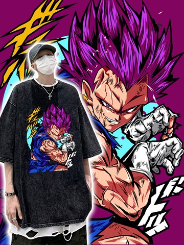 貝吉塔 達爾 破壞神型態 超級賽亞人 七龍珠VEGETA SSJ GOD 純棉美式做舊水洗短TEE 純棉 台灣製 獨家原創款