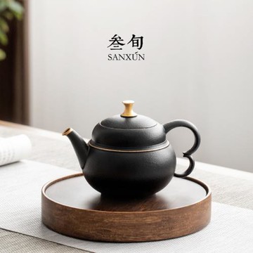叁旬六福佳瑞茶壺過濾單壺功夫茶具家用陶瓷大容量泡茶壺簡約中式