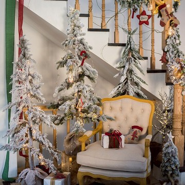 掬涵 大型圣誕樹雪松雪景盆景擺件櫥窗道具咖啡館餐廳節日氣氛