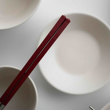 健康於筷 台灣製 不鏽鋼筷 一雙入 紅 (長款24.2cm)