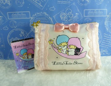 【震撼精品百貨】Little Twin Stars KiKi&LaLa 雙子星小天使~化妝包_粉蝴蝶結
