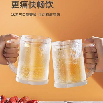 🛒臺灣24h🌳網紅冰鎮杯雙層夾層啤酒扎家用飲料杯扎啤冰鎮冷凍製冷雙層飲料