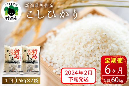 新潟県矢代産コシヒカリ10kg×6回（計60kg）※沖縄県・離島配送不可