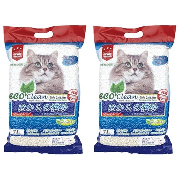 ECO Clean 豆腐貓砂 天然豆渣多倍纖維 快速吸收 吸水力強 7L  原味  2袋