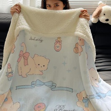 批發羊羔絨毛毯辦公室披肩午睡小毯子學生宿舍珊瑚絨沙發蓋毯加厚