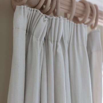 高級純亞麻厚重遮光細帆布窗簾 簡約米白色亞麻布簾 環保窗簾定制