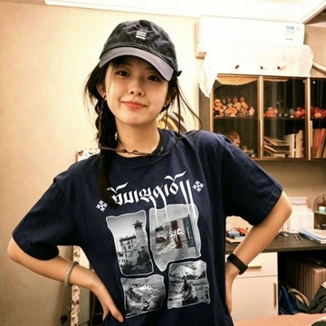 本土出貨 純棉短袖 短袖T恤 T恤女 夏季新款藏式男女同款印花短袖 情侶裝潮流大碼百搭純棉半袖T恤Wf R