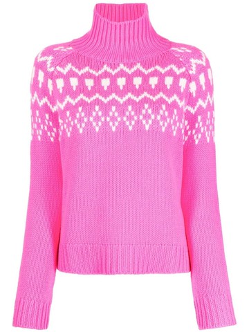 Lisa Yang - intarsia-knit roll-neck jumper - women - Cashmere - 2 - Pink