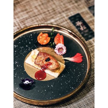 高級感板前餐具日式陶瓷圓盤烤肉店盤子描金牛排盤甜品盤刺身盤