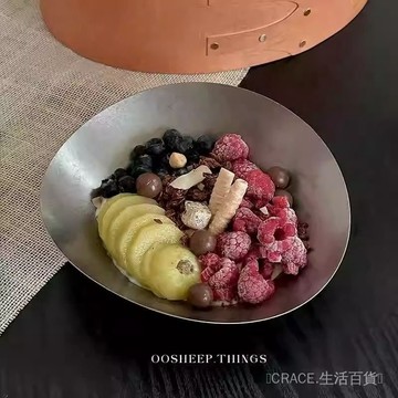 ✨可開發票#做舊風304不銹鋼痠奶碗高級感燕麥碗沙拉碗意麵盤簡約ins輕食碗