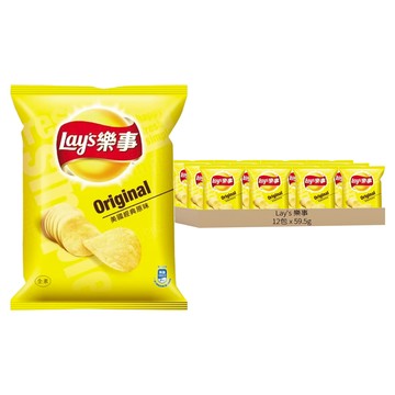 Lay's 樂事 洋芋片 美國經典原味  59.5g  12包