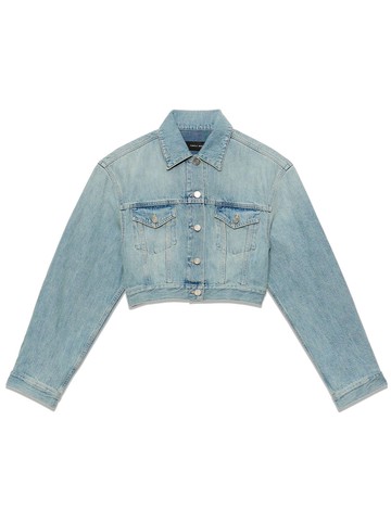 Purple Brand - cropped denim jacket - women - Cotton/Lycra - XS - Blue